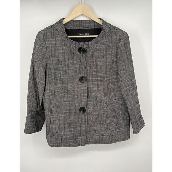 Lafayette 148 Tweed Pattern Evening Jacket Blazer Size 14 Silk Linen Blend - Picture 1 of 4